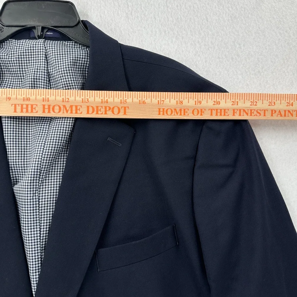Stafford Blazer‎ Mens 50R Blue Gold Button Pockets Suit Jacket Sport Coat READ